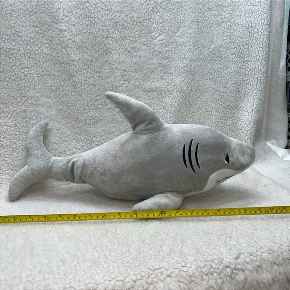 Sweet Dreams pillow case blue grey sharks and 20" shark plush sewn eyes - Picture 2 of 11